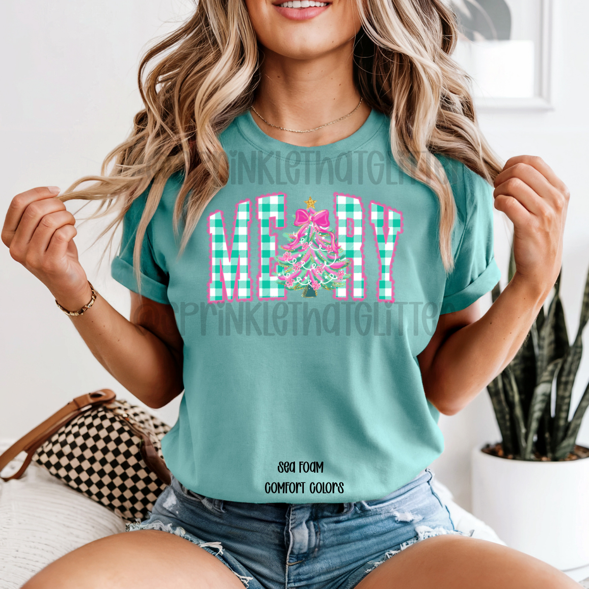 Gingham Preppy Merry T-Shirt