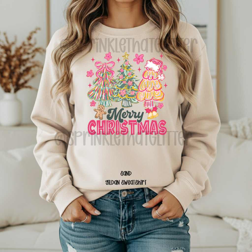 Merry Christmas with Trees Sweatshirt