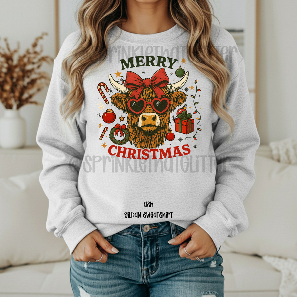 Merry Christmas Cow Sweatshirt