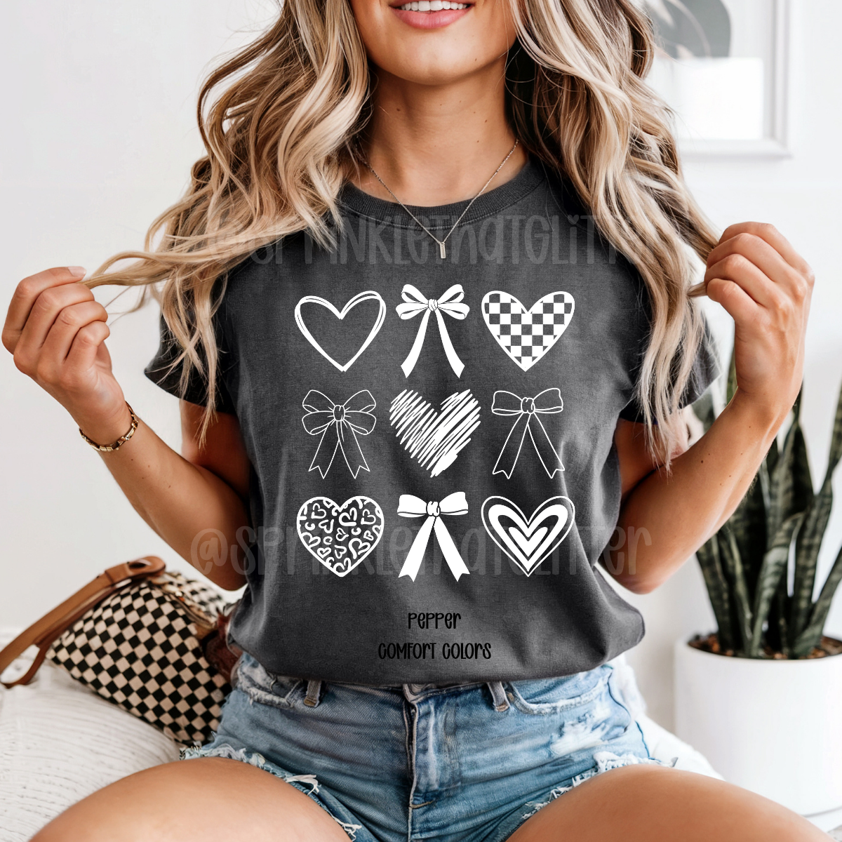 Bow with Valentine Heart T-Shirt