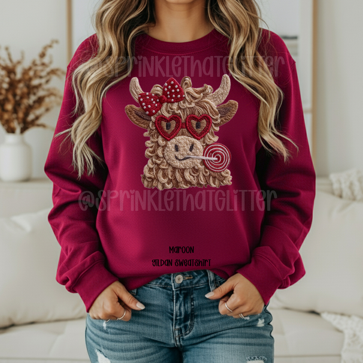 Cute Valentine Cow Sweatshirt