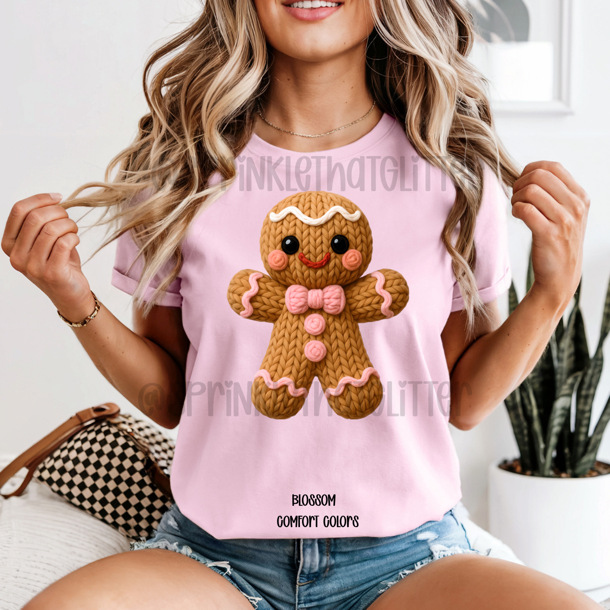 Pink Gingerbreadman T-Shirt