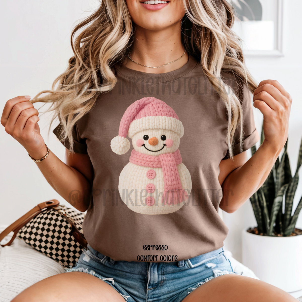 Pink Snowman T-shirt